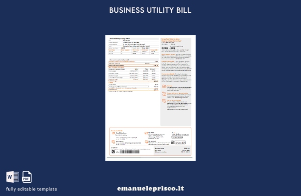stile verificato Modello di pagina della fattura aziendale dell'energia elettr 1